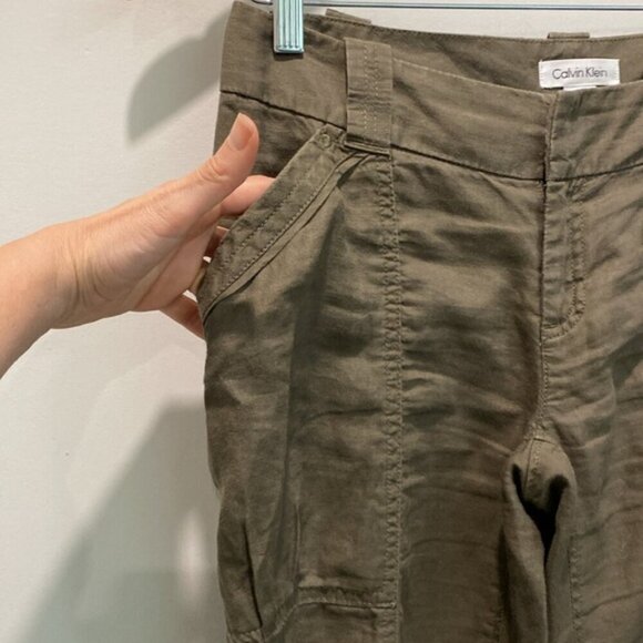 Calvin Klein Chelsea Linen Crop Pant - Picture 4 of 15